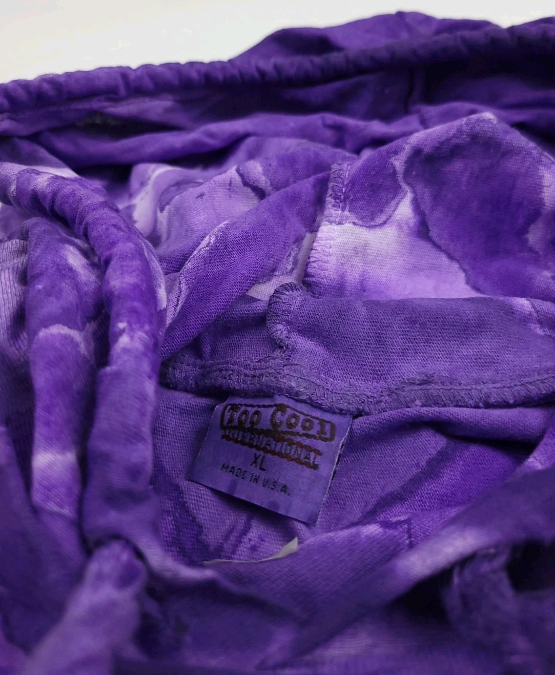 Vintage 90s Palm Beach Florida Purple Tie Dye Hoodie T Shirt USA Made Too Cool gallery