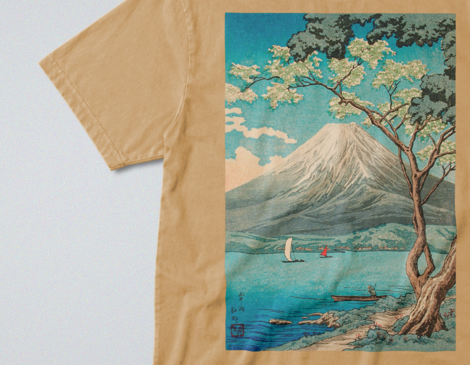 100% Cotton Tee - Regular Fit - Unisex - Japan's iconic Mt Fuji Landscape gallery