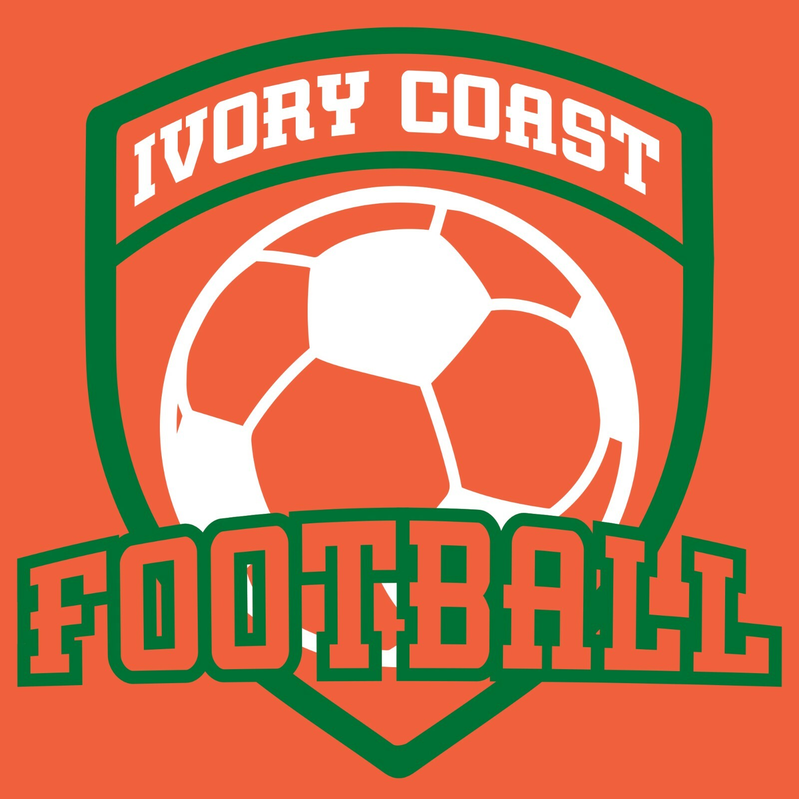 Ivory Coast Football - Soccer Sports Competition T Shirt - Orange gallery