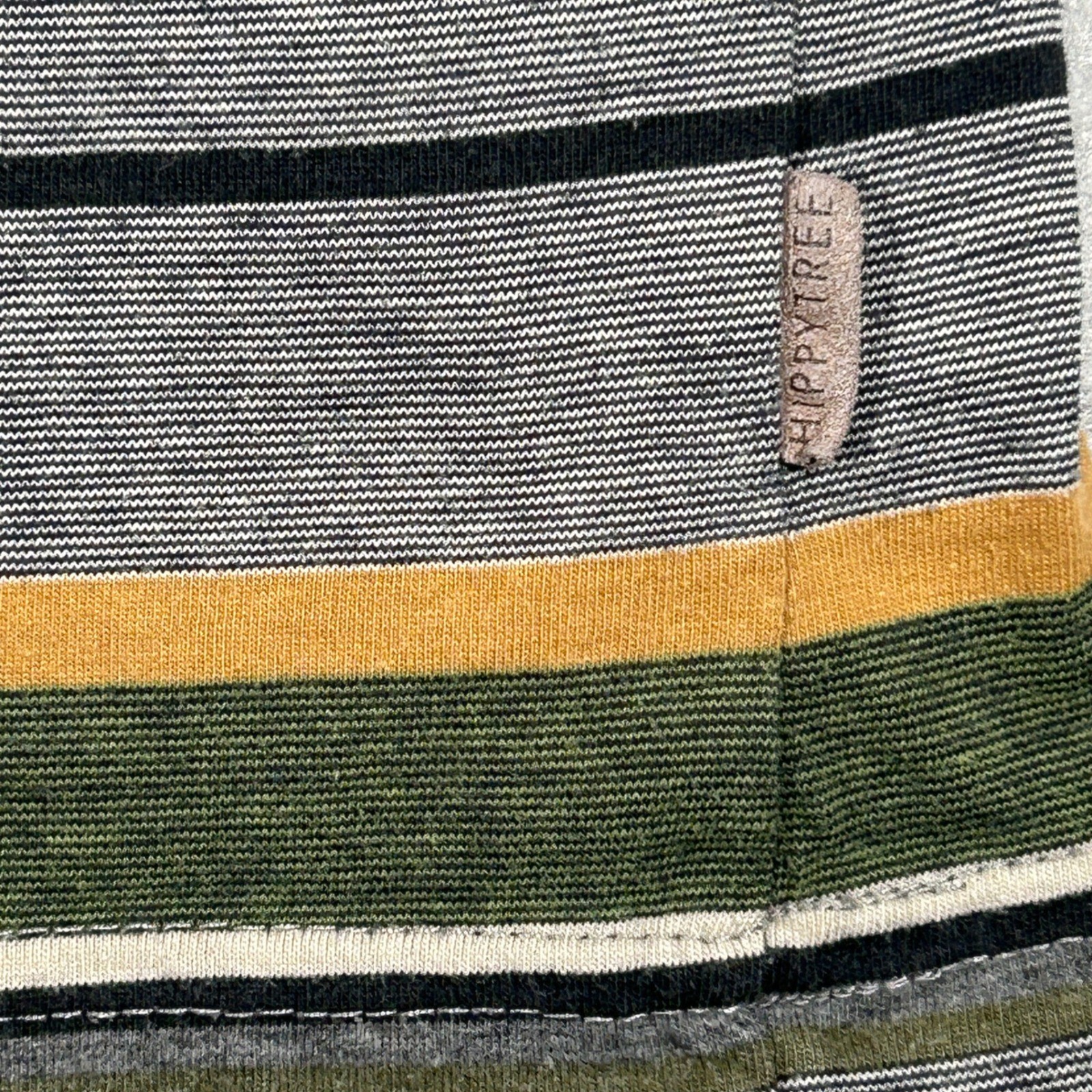 HippyTree T-Shirt Mens L Gray Green Striped Pocket Vintage Blend Surf & Stone Co gallery