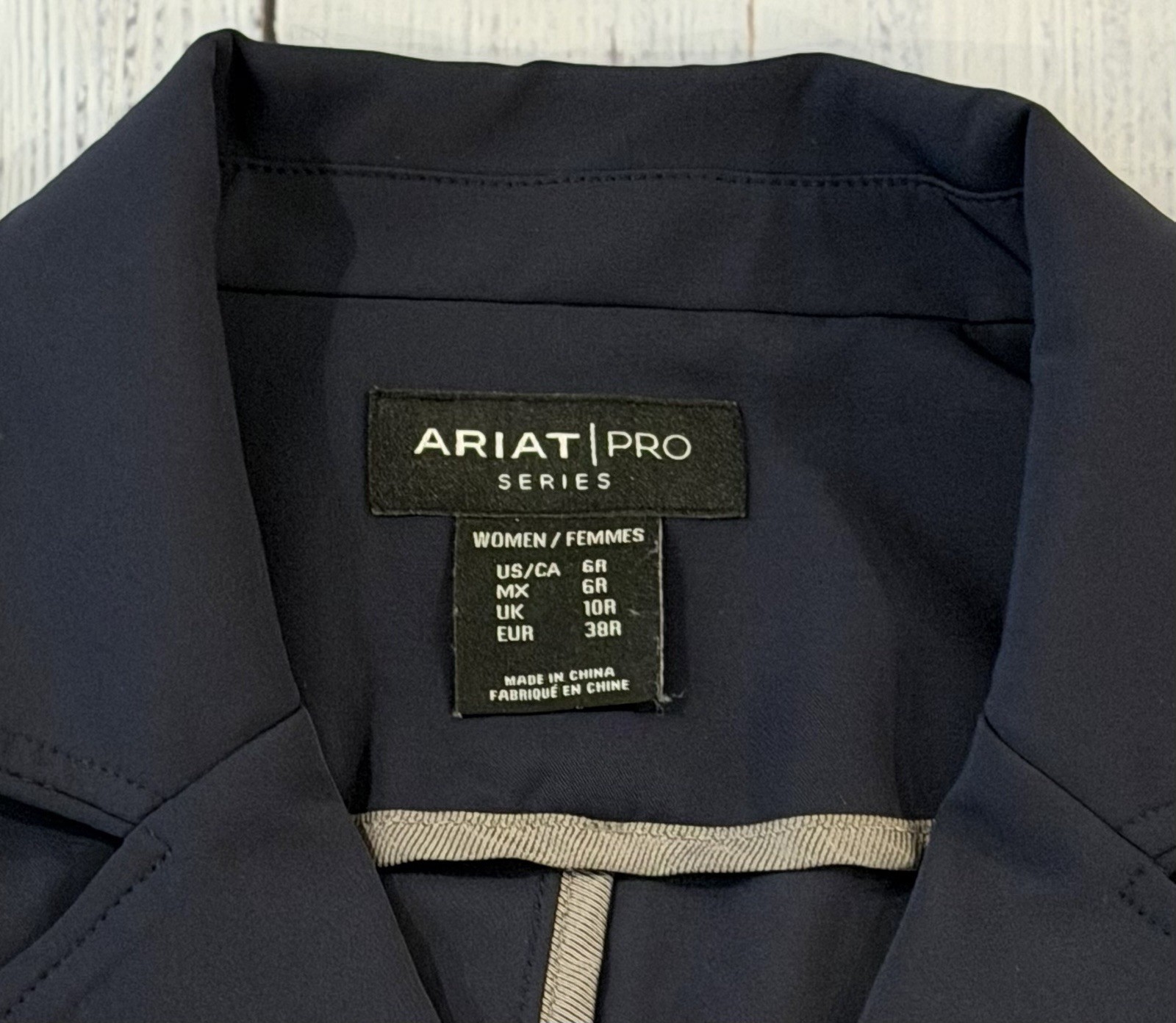 Ariat Pro Series Show Coat Equestrian Jacket Button/Zip Womens Navy Blue 6R