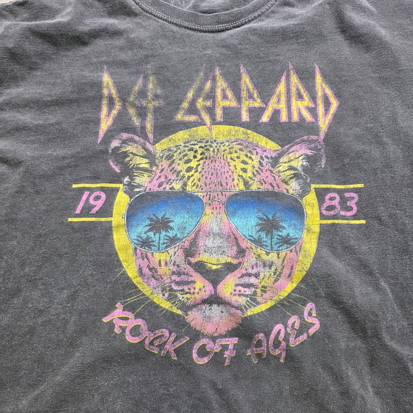 Retro Def Leppard Rock Of Ages 1983 Goodie Two Sleeves Graphic Tee Rock Band M/L gallery
