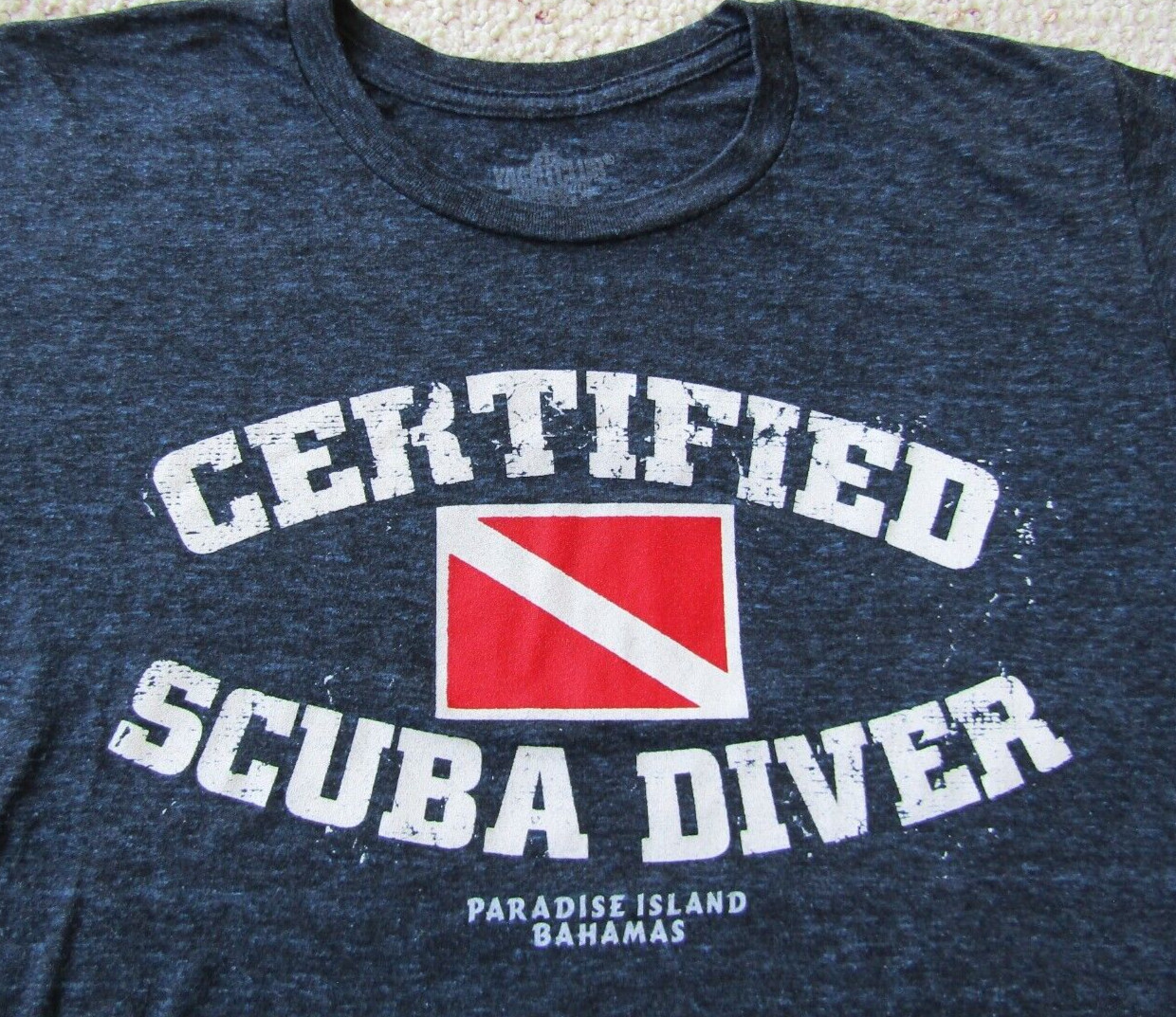 CERTIFIED SCUBA DIVER Paradise Island BAHAMAS Dive Flag men M YACHT CLUB NEW