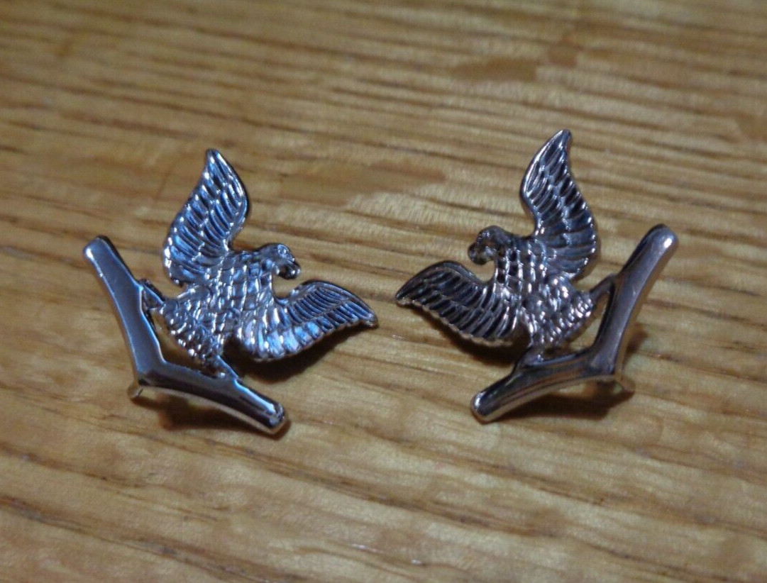 US NAVY E-4 PETTY OFFICER 3RD CLASS PO3 SHIRT COLLAR RANK INSIGNIA PAIR CHROME