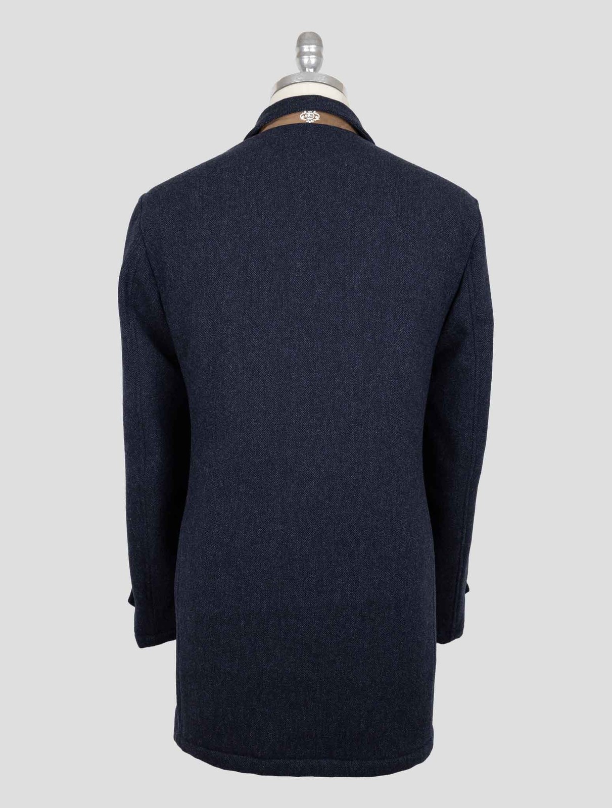 NEW LUIGI BORRELLI BLUE VIRGIN WOOL CASHMERE OVERCOAT US 46 - EU 56 BOR25 gallery