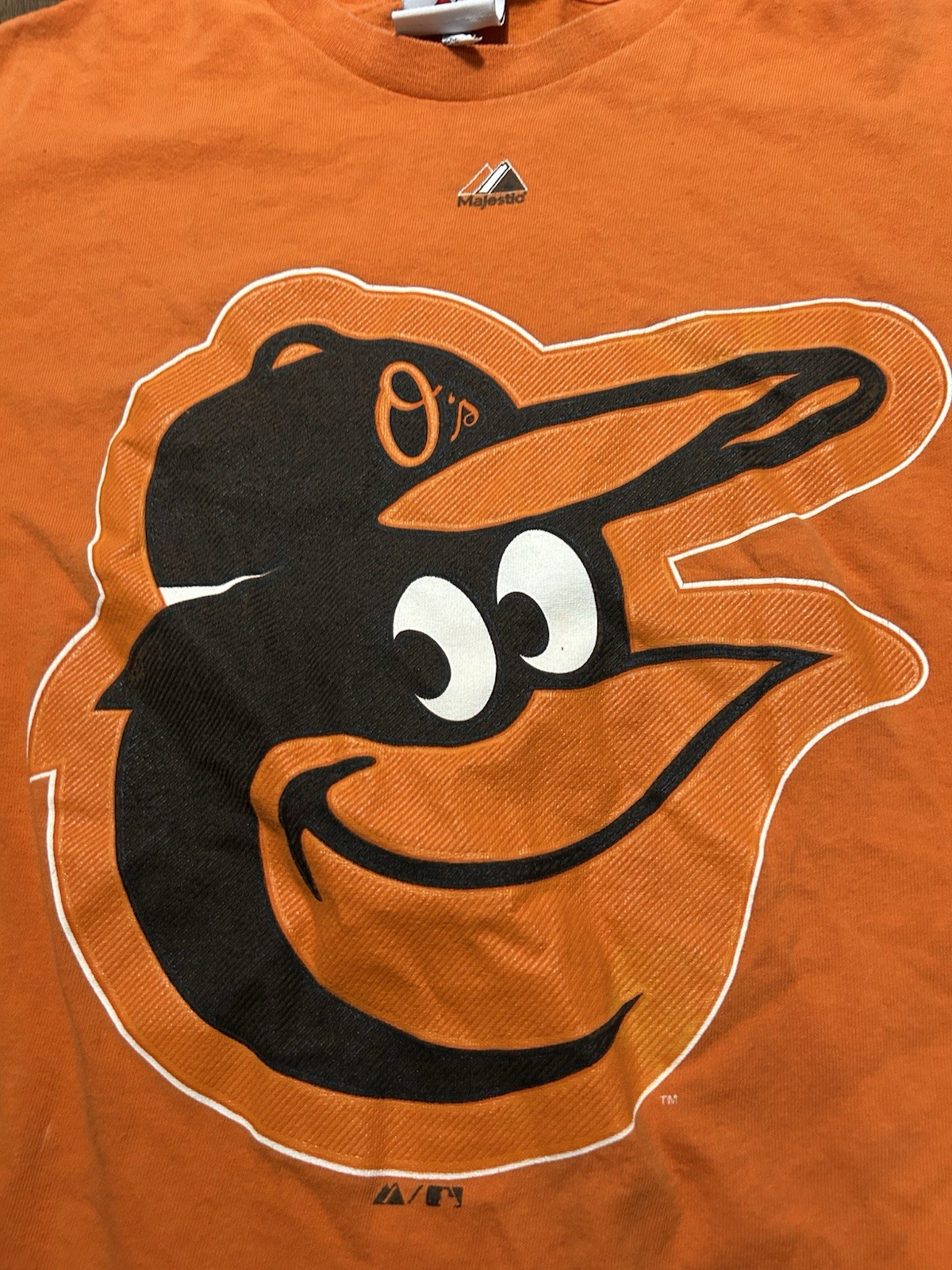 Baltimore Orioles Majestic Bird Logo Orange Graphic T Shirt MLB Top Mens Medium gallery