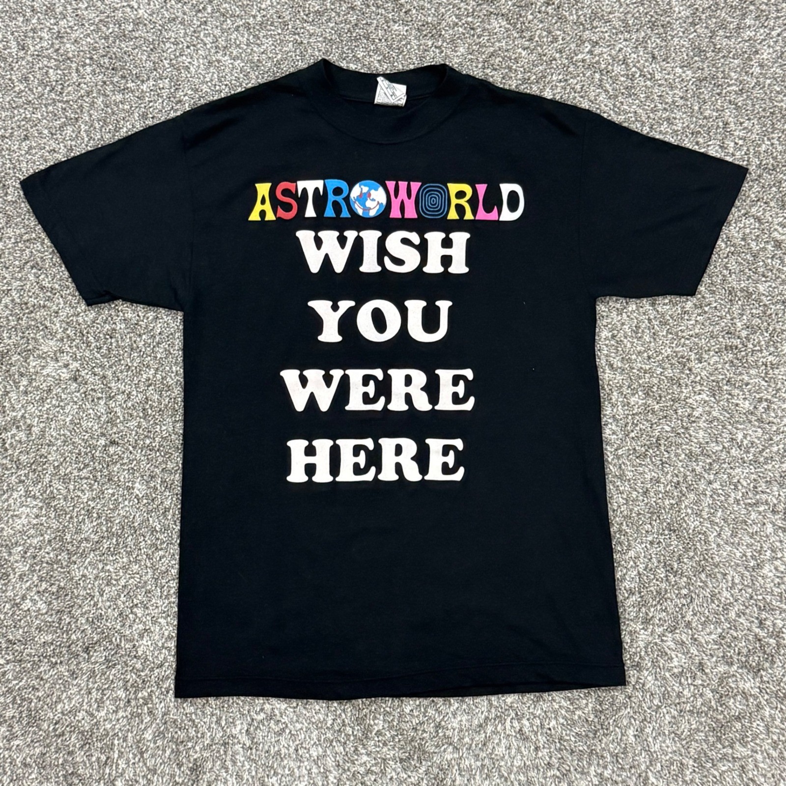Travis Scott Astroworld Wish You Were Here 2019 Tour T-Shirt Mens Medium Black gallery