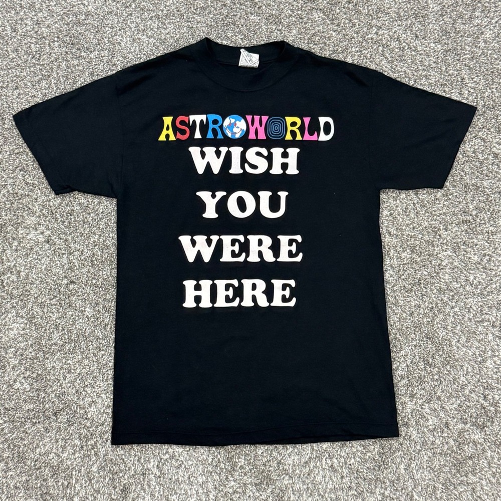 Travis Scott Astroworld Wish You Were Here 2019 Tour T-Shirt Mens Medium Black
