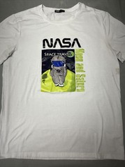 NASA SPACE TRAVEL MOON AND SATURN TEE- LARGE SIZE