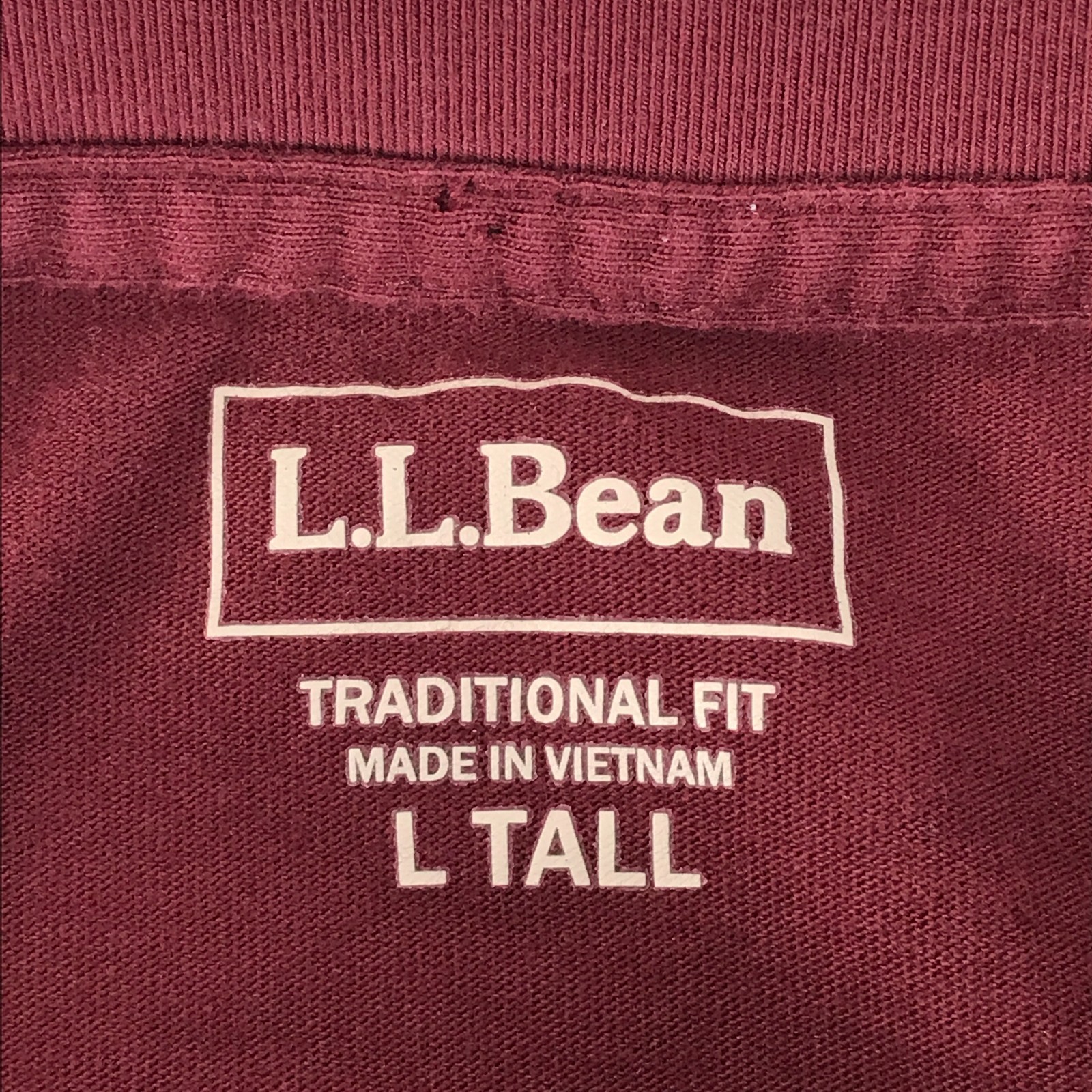 L.L. Bean Carefree Unshrinkable Tee Henley Men's Large Tall Traditional Fit Port gallery