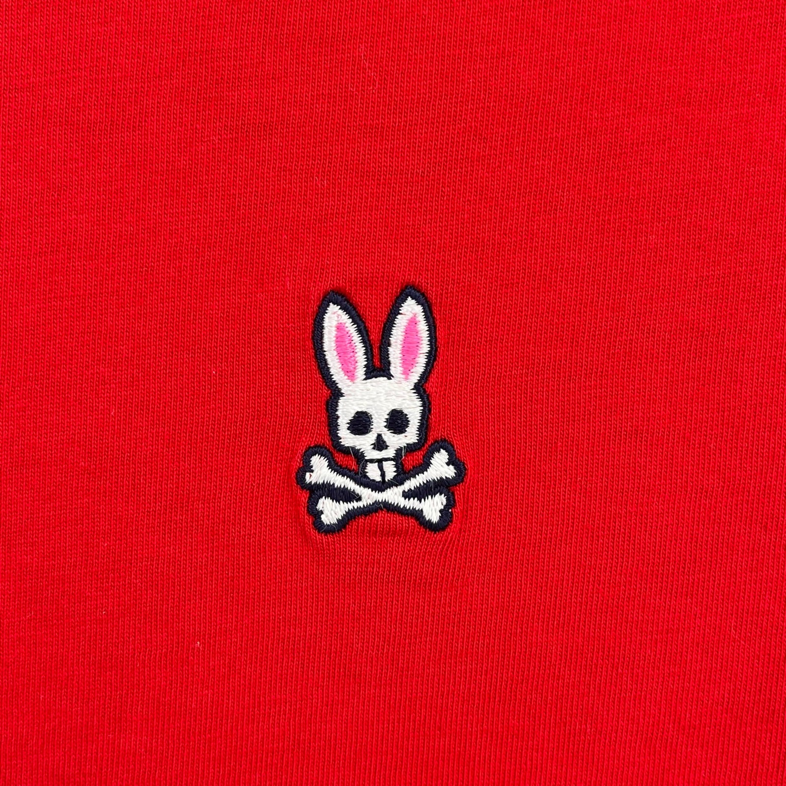 Psycho Bunny Embroidered Logo V Neck T Shirt Mens Size 3 XS Solid Red gallery