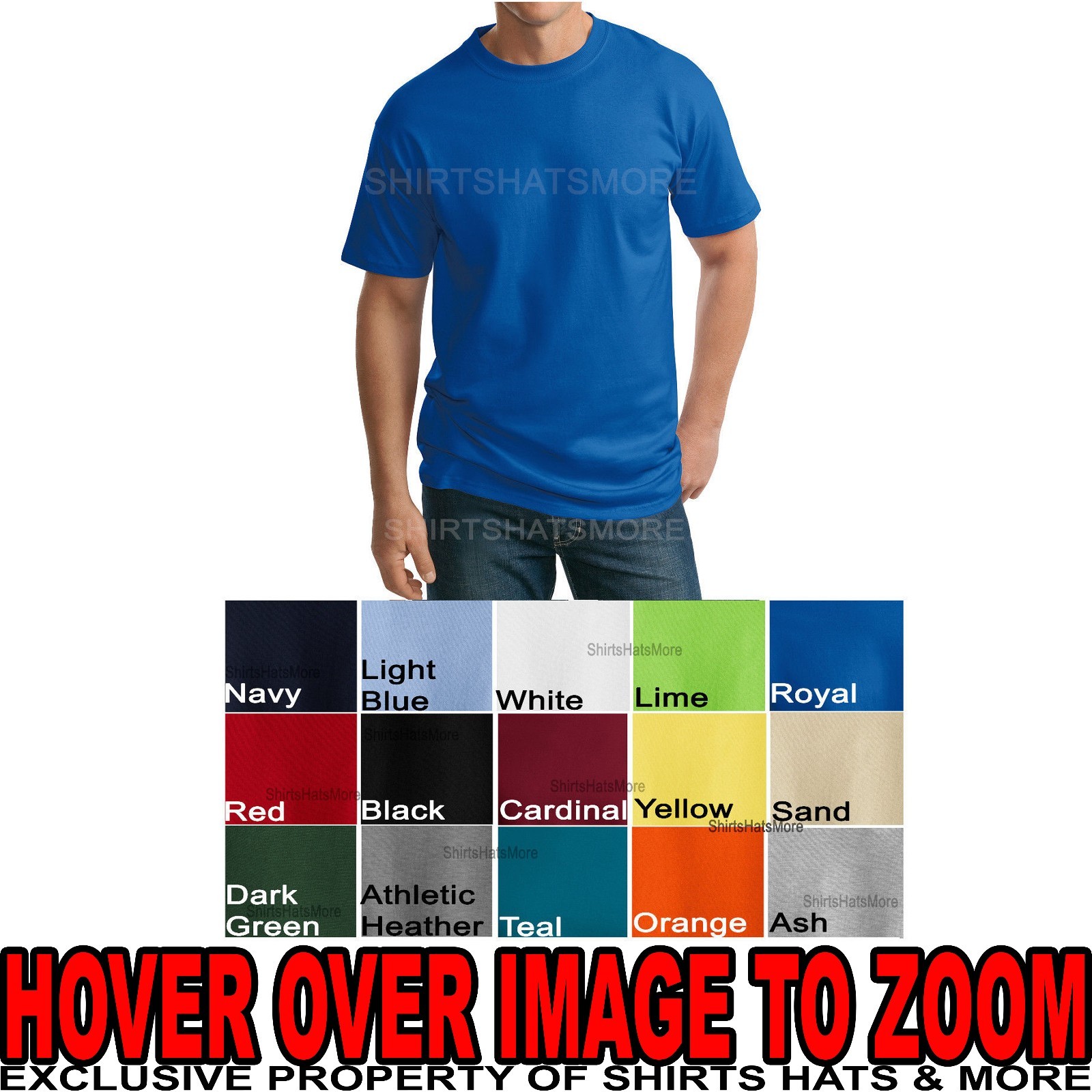 P&C MENS Tall T-Shirt LT XLT 2XLT 3XLT 4XLT 100% Ultra Cotton Tees NEW gallery