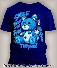 Mens Smile Thru the Pain Hip Sneaker Tee Shirt to Match J12 French Blue Big Tall