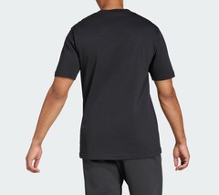 adidas Essentials Big Logo Cotton Tee T-Shirt Black White Mens Size M JE8945 New