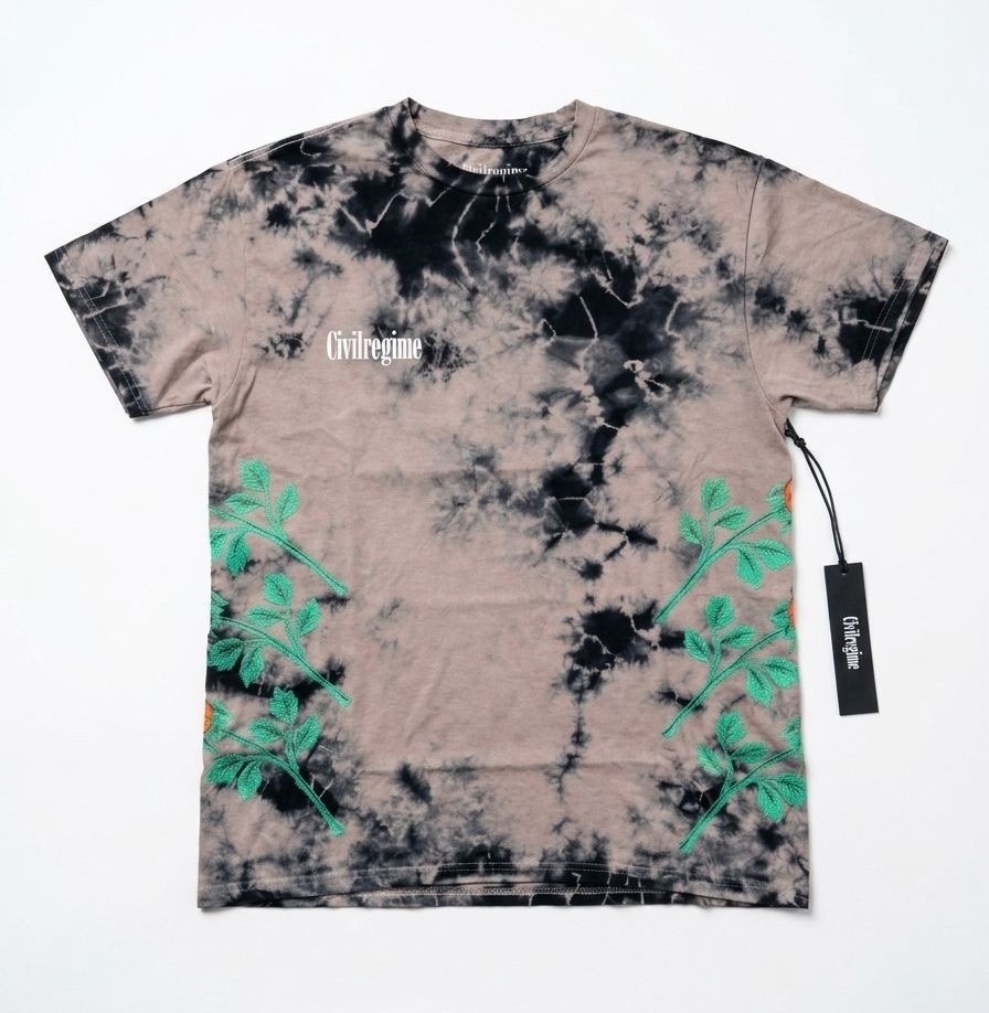 Civil Regime Men's Short Sleeve Crew Neck Cotton Tie-Dye T-Shirt Black S gallery