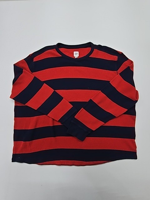 GAP Boys Jumper Red Striped Rib Knit Crew Neck XXL Regular