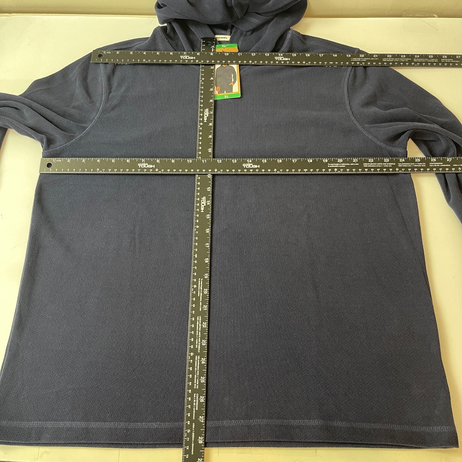 Eddie Bauer Hoodie Mens XL Blue Thermal Textured Outdoor Hiking Gorpcore Casual gallery