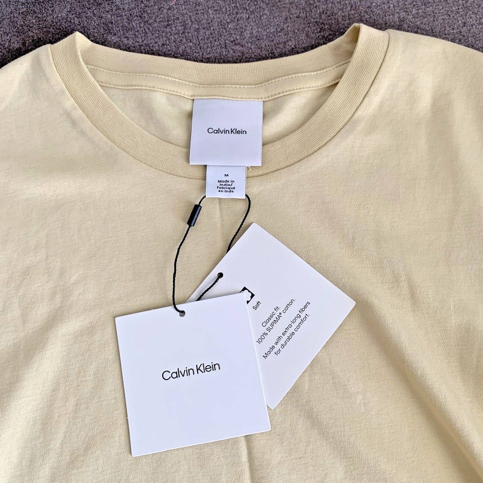 Calvin Klein Men's M Short-Sleeve Supima Cotton Soft Interlock T-Shirt Parsnip gallery