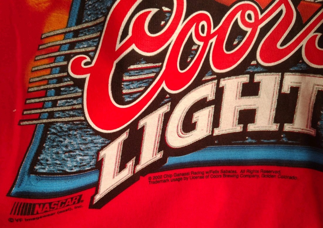 2002 Sterling Marlin Coors Light Ganassi Racing Red T-shirt Missing Tag But Mint gallery