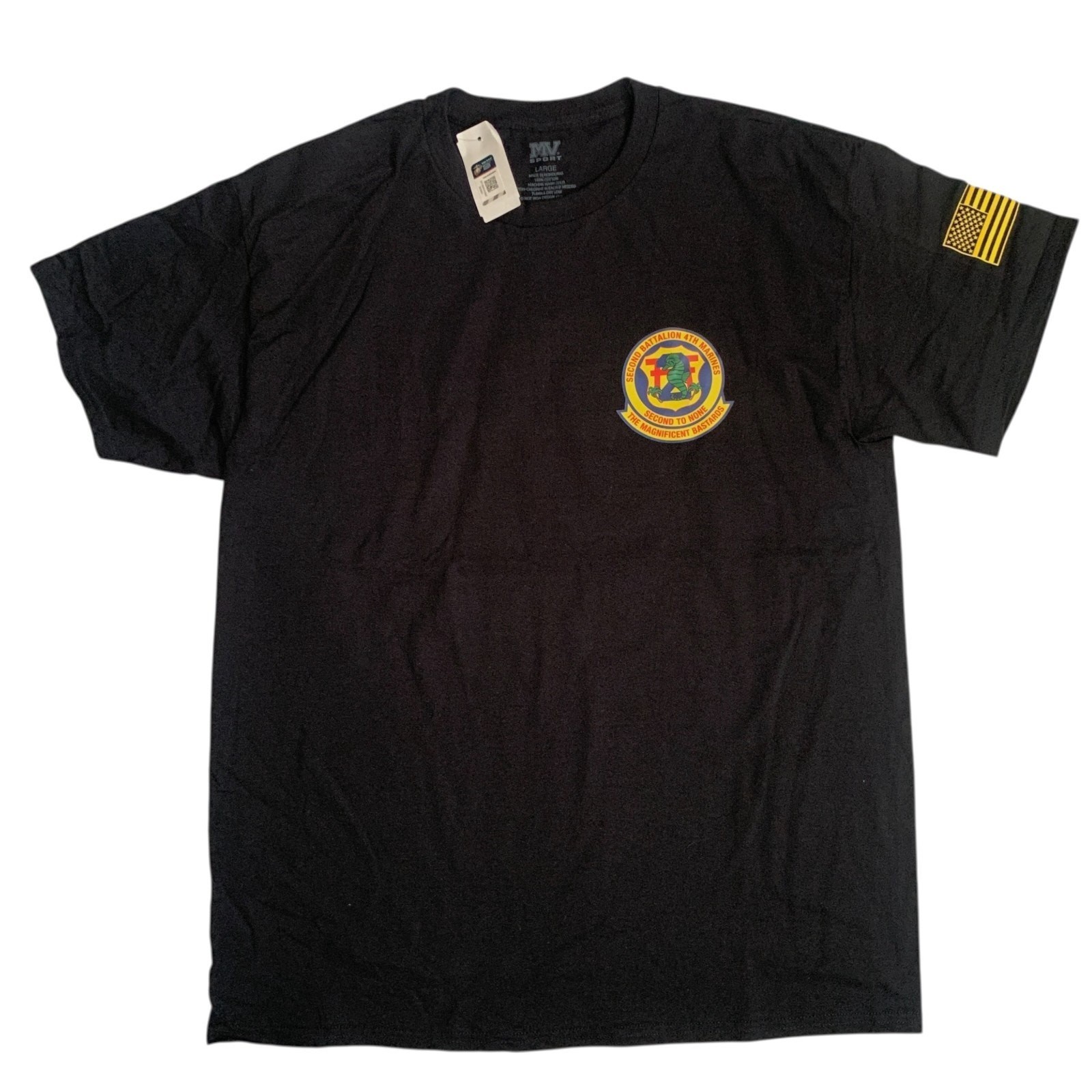 USMC Men's Size L 2nd Battalion 4Th Marines Short Sleeve Black T-Shirt NEW gallery
