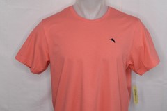 NWT TOMMY BAHAMA Medium Men’s Cotton Spandex Crew Neck Tee Coral