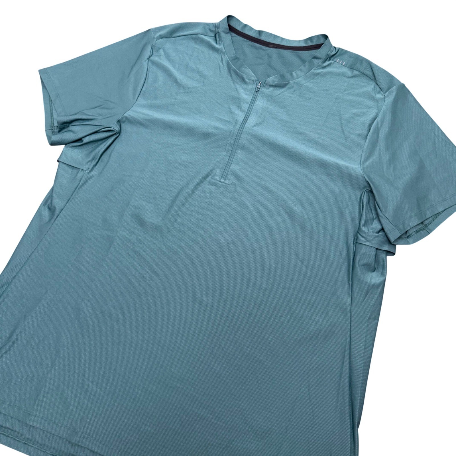 Lululemon Vented Tennis Shirt 1/4 Zip Mens XL Green Short Sleeve Blade Collar gallery