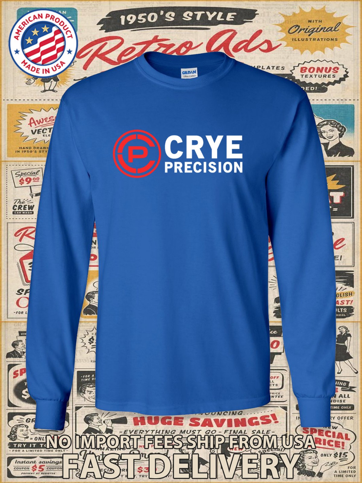 New Crye Precision Firearms Logo Men's Long Slevee T-Shirt American T-Shirt gallery