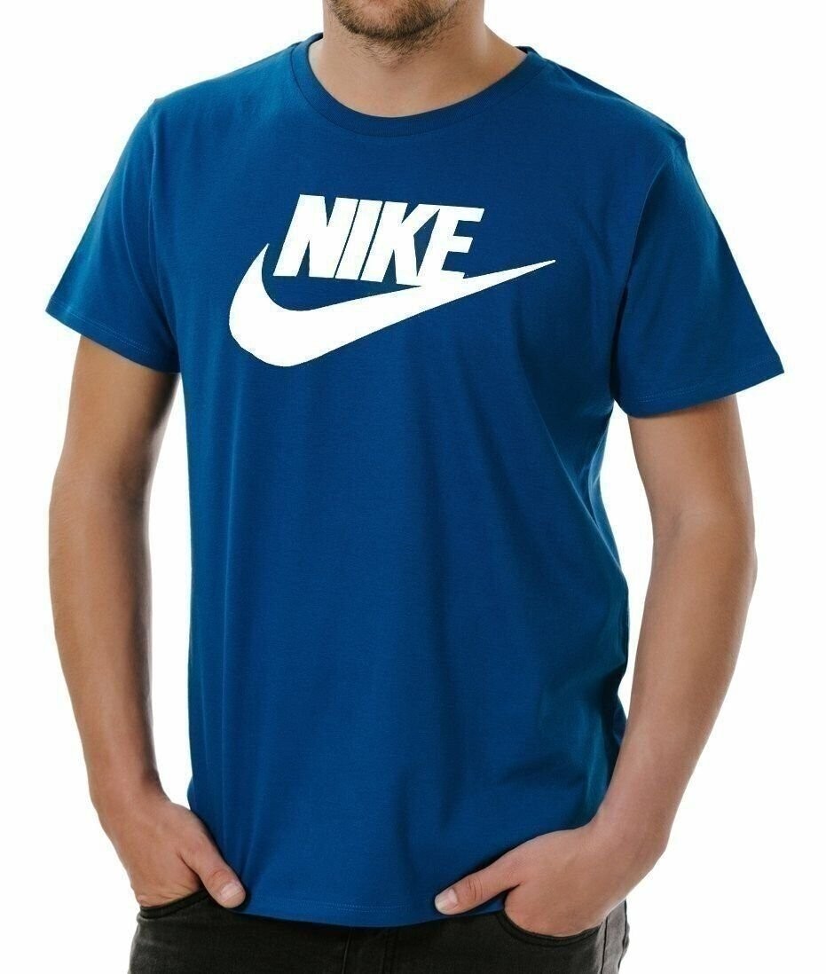 Nike Men's Athletic Wear Short Sleeve Logo Swoosh Printed Gym Active T-Shirt gallery