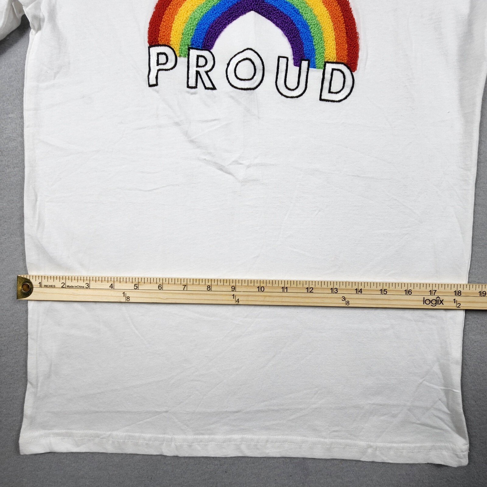Eight Brand Proud Rainbow Graphic T-Shirt Men's Women's Small White Crew Cotton gallery