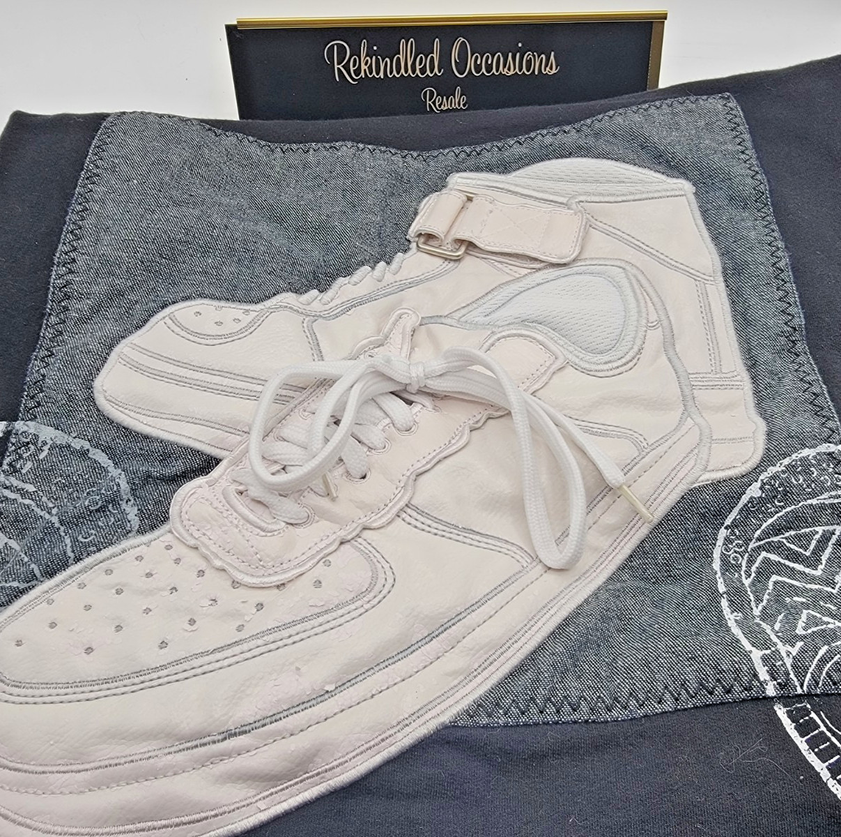 Vintage Raw Blue Mens 2XL Black White Grey Lace Up Buckle Sneaker Tank Top Shirt gallery