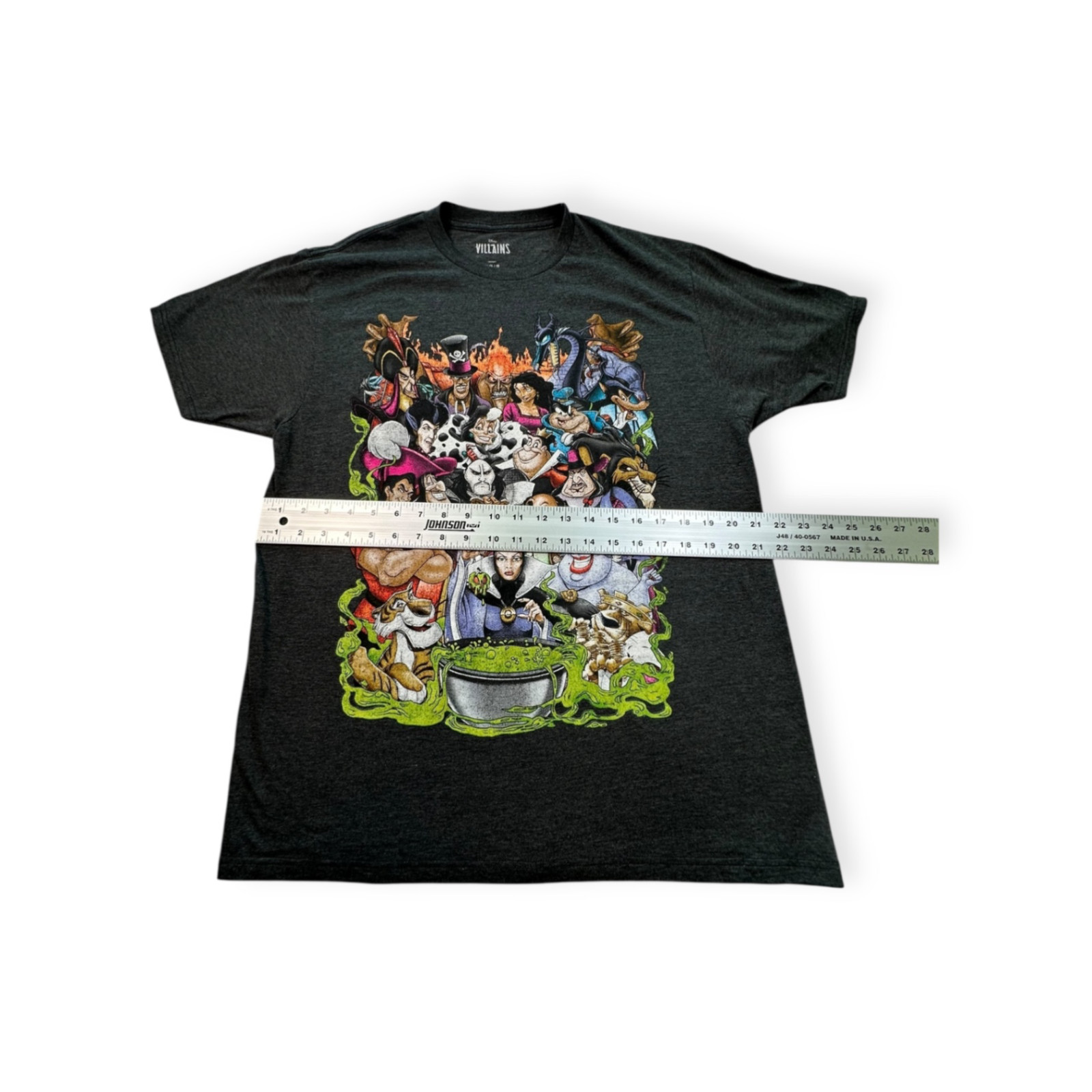 Disney Dark Grey Crew Neck Short Sleeve Cotton Men All Seasons T-Shirt L gallery