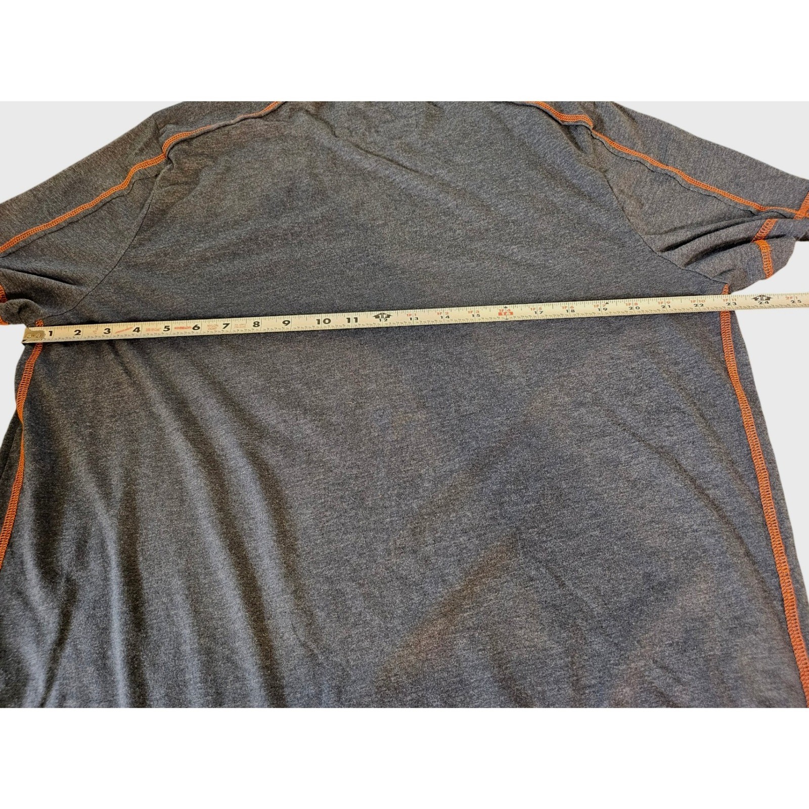 Carbon2cobalt T-Shirt Mens XL Gray Orange Contrast Stitch Organic Cotton Blend gallery