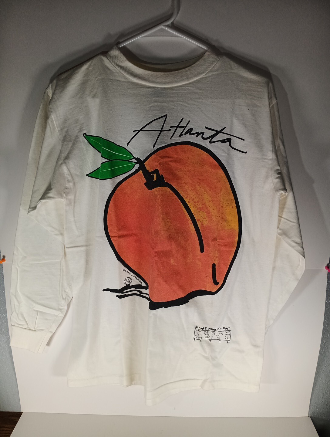 Vtg Long Sleeve Atlanta Georgia Peach Long Sleeve Shirt Large Mens gallery