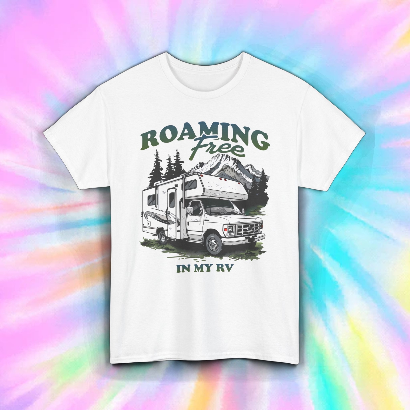 Roaming Free RV Shirt Camping Adventure Motorhome Travel Nature Tee S-5XL