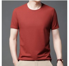 New Men Summer Waffle Round Neck Short Sleeve T-Shirt Breathable Stylish Gift