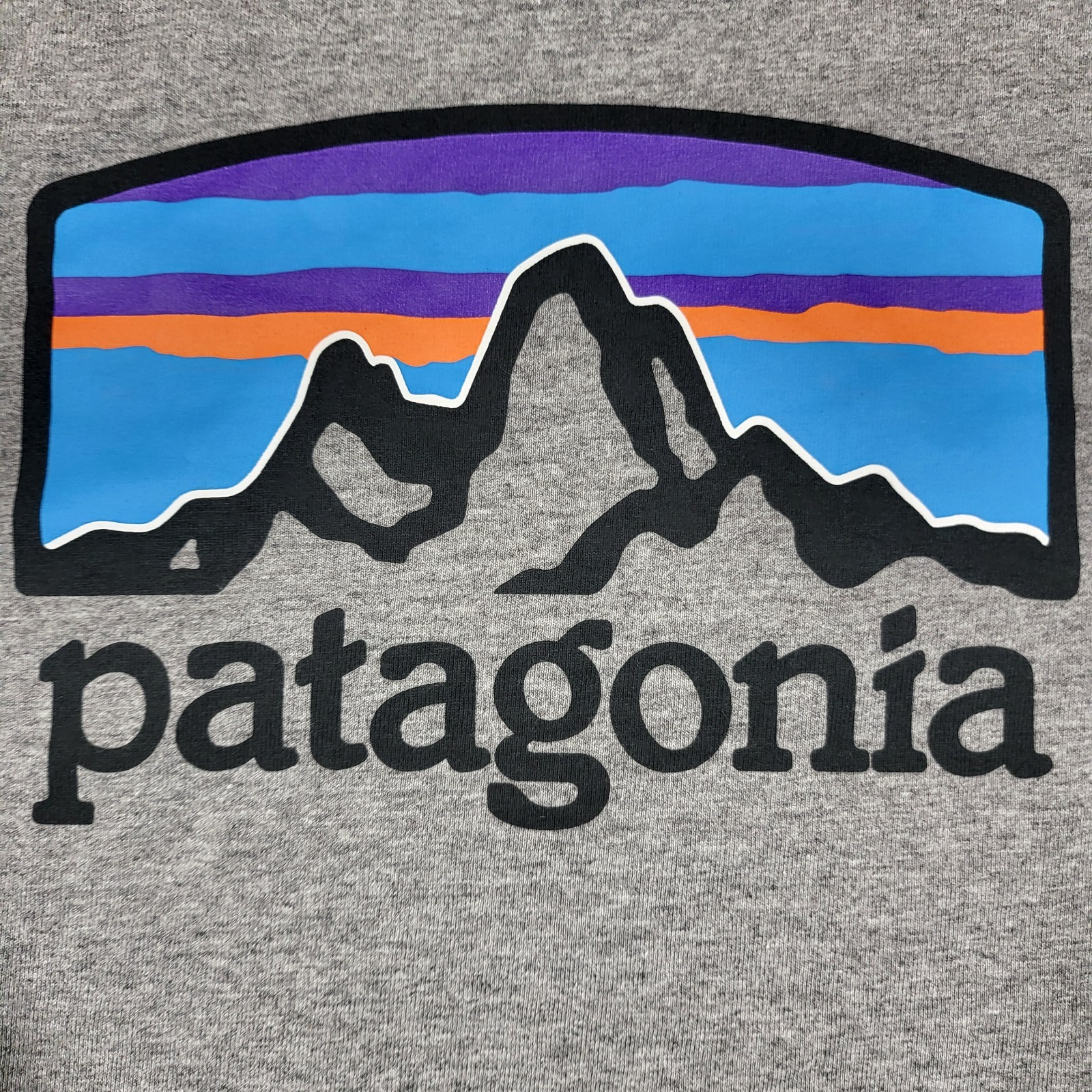 Patagonia Shirt Mens Large Crewneck Gray Long Sleeve Cotton Blend Tee P6 Logo gallery