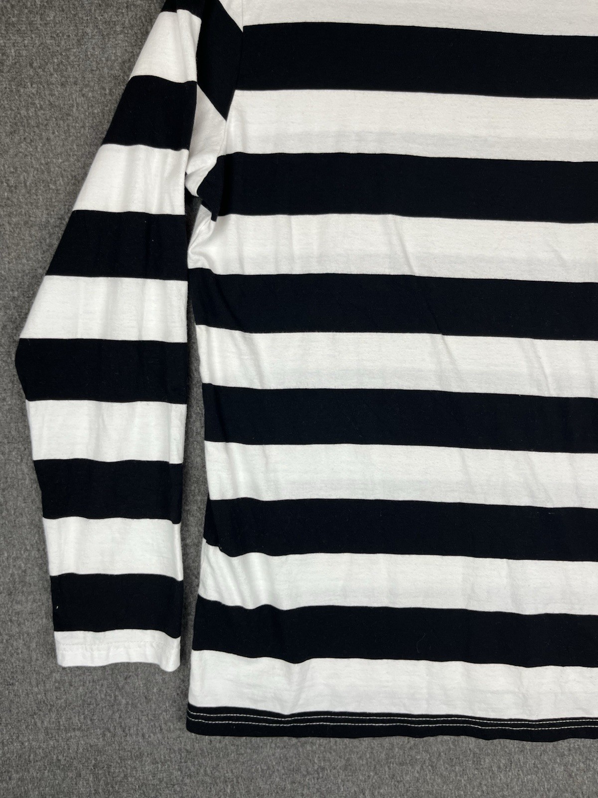 iClosam Shirt Mens XL Long Sleeve White Black Striped Stretch Casual gallery