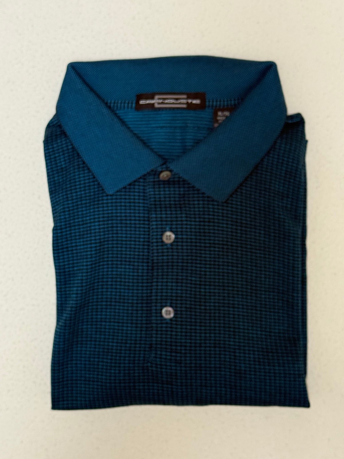 NWOT Carnoustie Men's Long Sleeves w/ Collar Shirt w/ Check Pattern-Teal Blue-XL gallery
