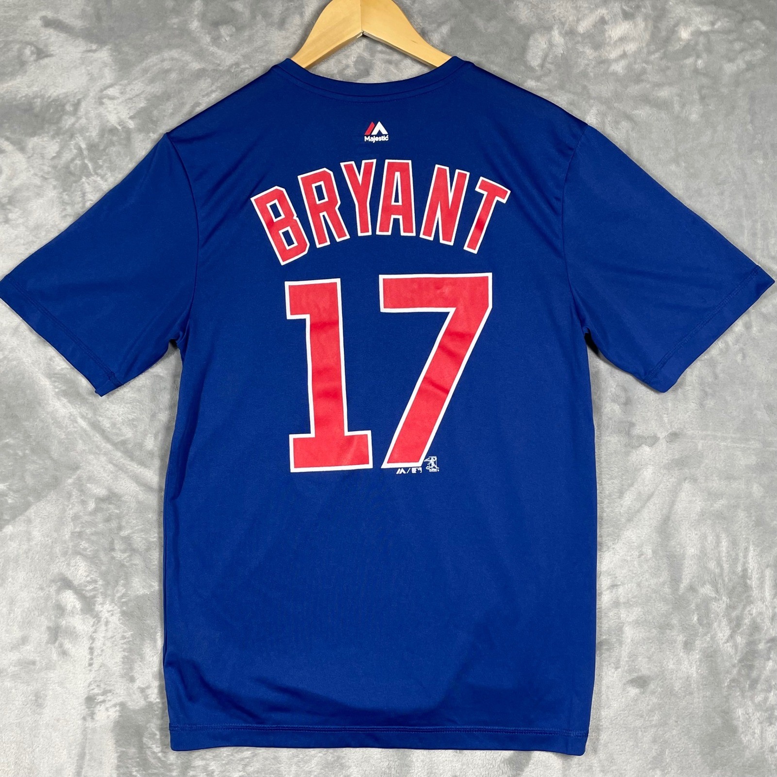 Majestic Chicago Cubs Kris Bryant 17 Performance Shirt Mens Medium Blue MLB Tee gallery