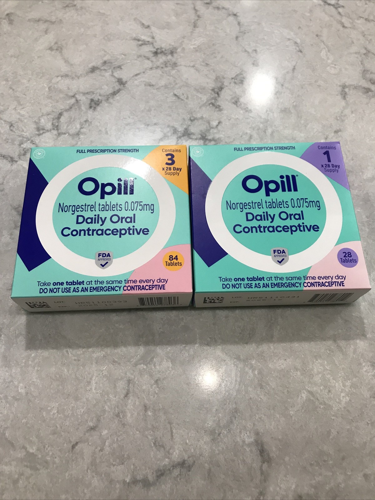 2X 0pill Daily Oral Contraceptive 0.075mg With 112 Tablets EXP 12-25