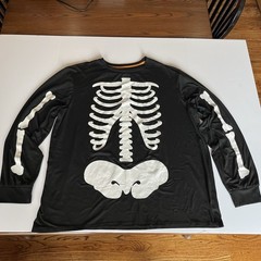 Way To Celebrate Halloween Skeleton Shirt Adult 2X Black Long Sleeve Mfd in 2024