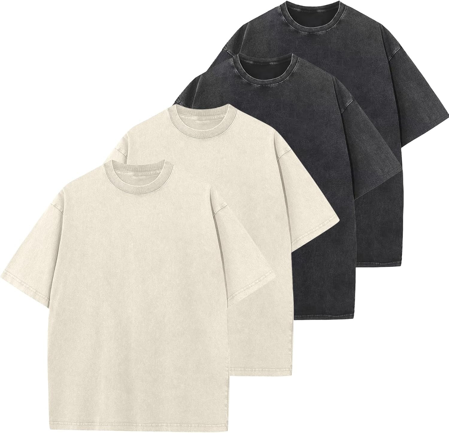 Men’s Oversized Vintage Acid Wash T-Shirt 100% Cotton Loose Fit Streetwear Tee gallery