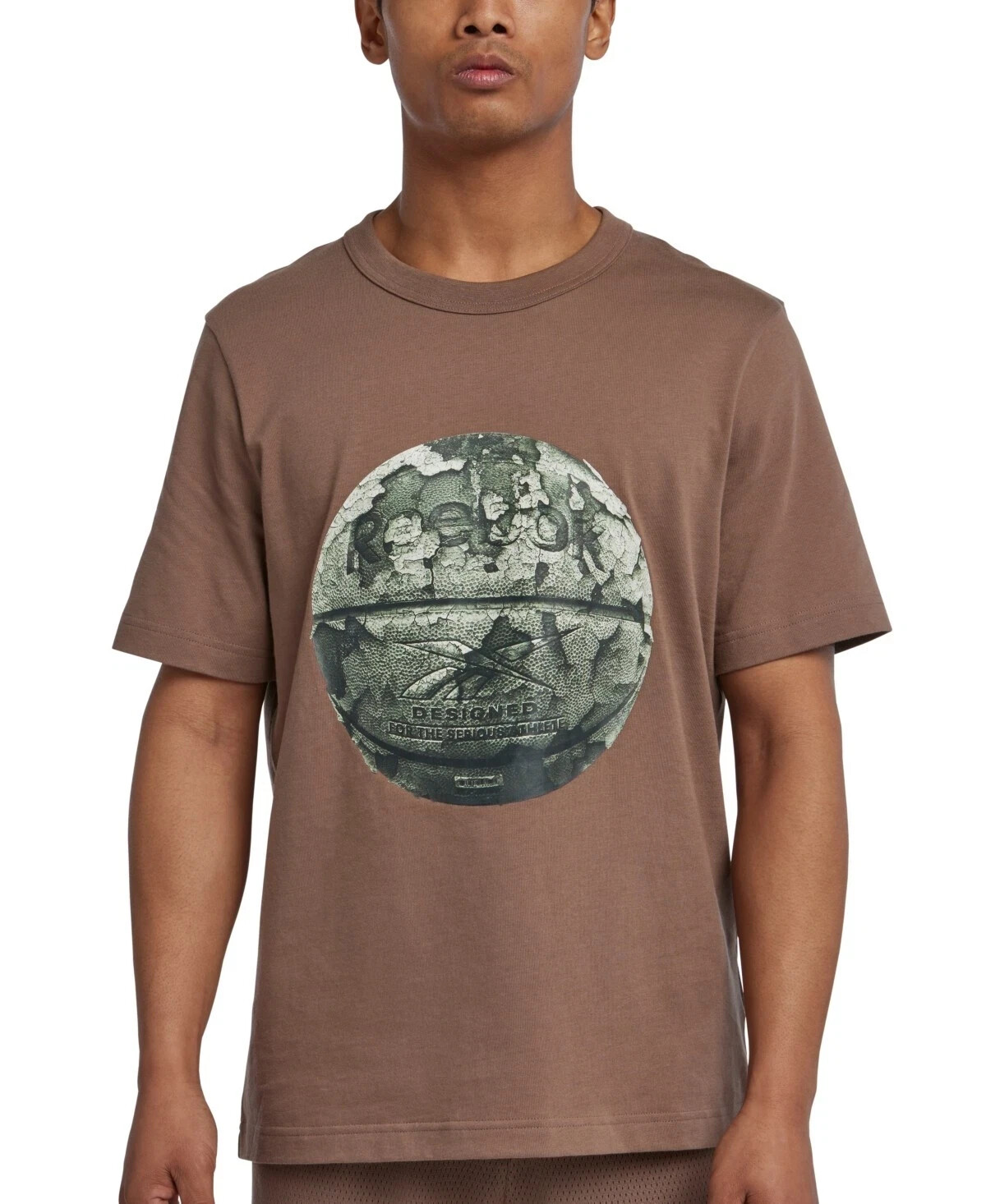 Reebok Men's Regular Fit Short Sleeve Graphic Hoopwear T-Shirt, Brown, L gallery