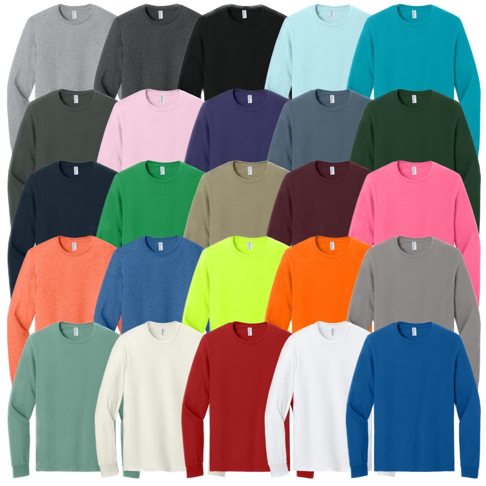 NEW JERZEES Tee Classic Cotton Mens Unisex S-3XL Long Sleeve T-Shirts 363L