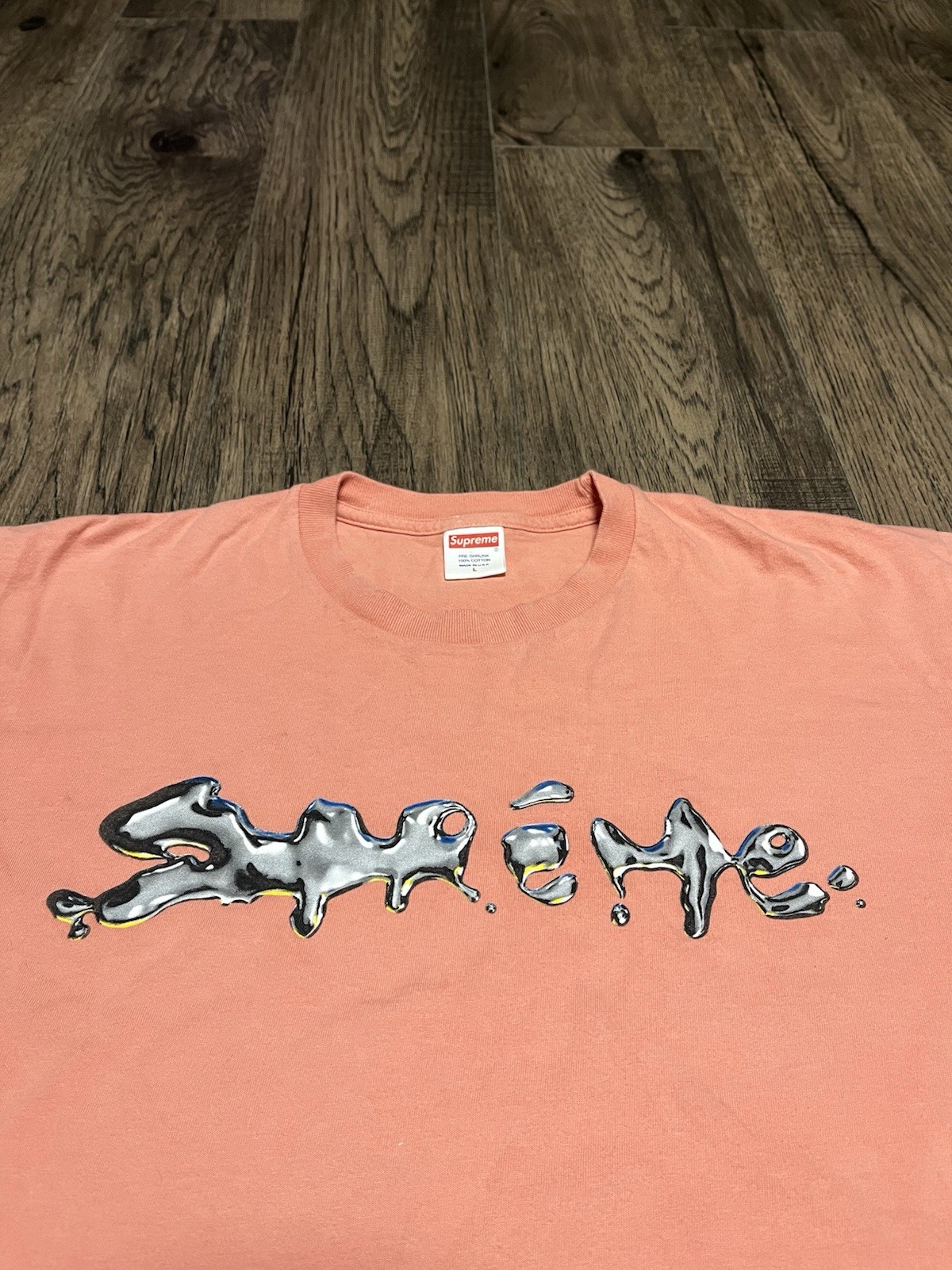 Supreme Liquid Metal Tee Terra Cotta FALL/WINTER 2018 Men’s Size Large USA gallery