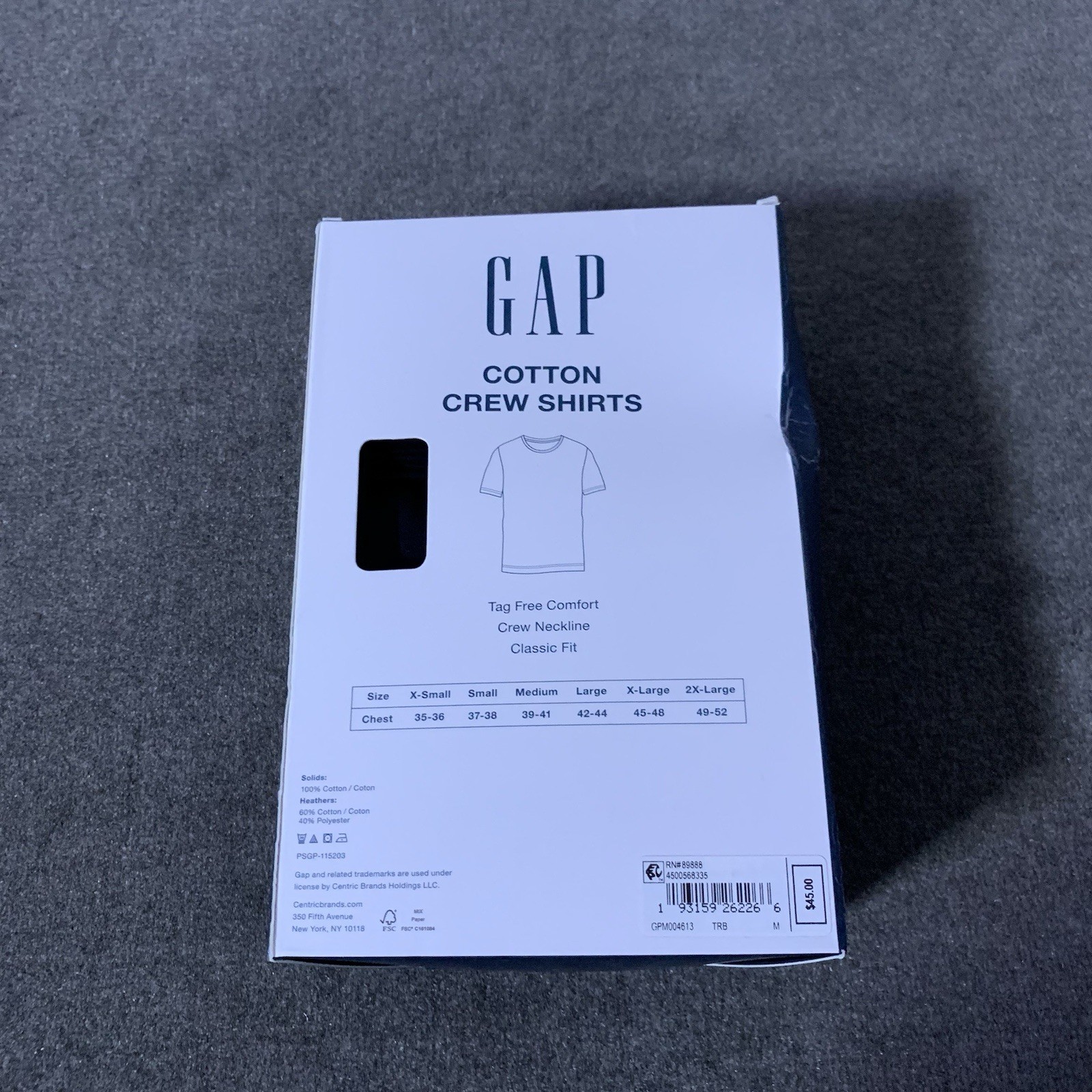 Gap Men's 3-Pack Undershirts Medium M Cotton Crew Neck Classic-Fit Black T-Shirt gallery