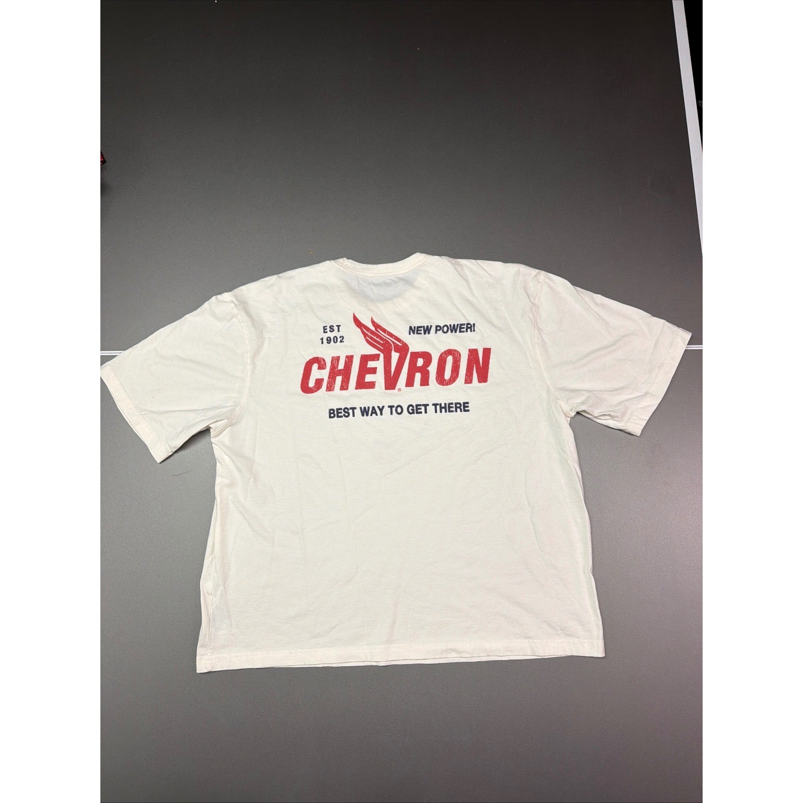 Old Navy Chevron Cropped T Shirt Top Men's Size Large White gallery