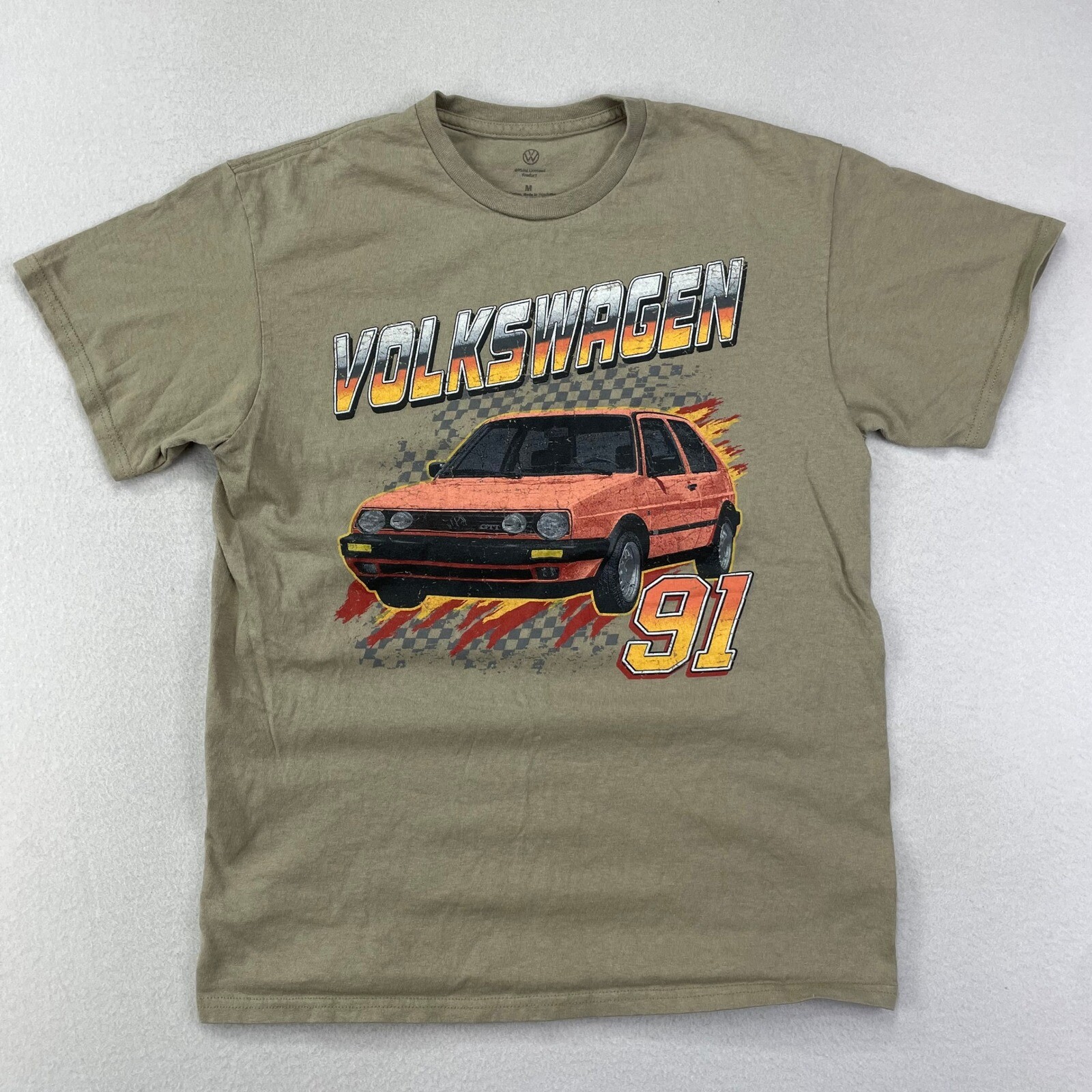 Volkswagen GTI T-Shirt Mens Medium Green ’91 Golf Graphic Tee 90s Racing