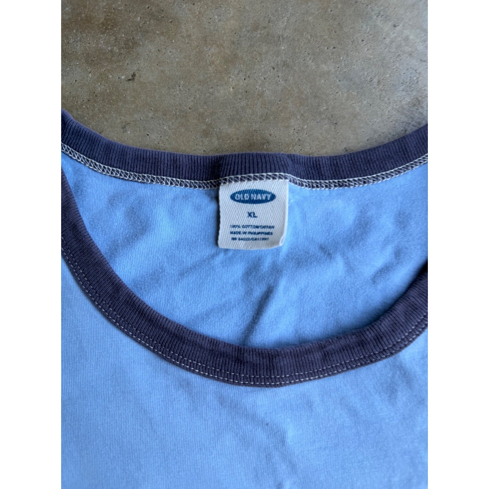 Old Navy Jakes Fireworks Vintage Y2K Ringer Tank Top Blue Distressed Mens XL gallery