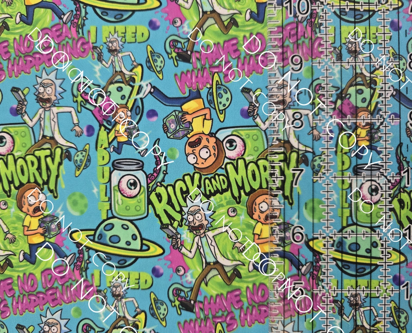 Custom 100% Cotton Woven Fabric Rick M Tv Show By The 1/4 Yard 9×56